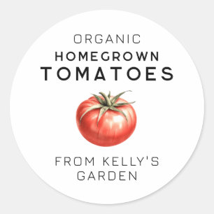 Étiquette de tomate cultivée avec tomate à l'aquar