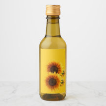 Étiquette de tournesol de bouteille d'huile