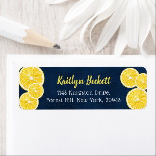 Étiquette de tranches de citron à l'aquarelle