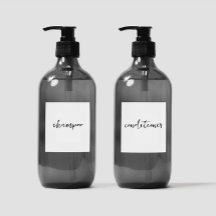Étiquette de trousse de soins capillaires et corpo