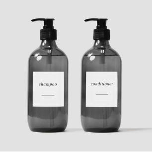 Étiquette de trousse de toilette de shampooing et