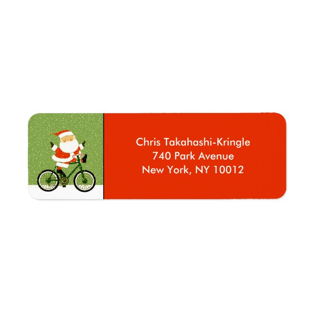 Étiquette de vélo de vacances de Noël (Devant)