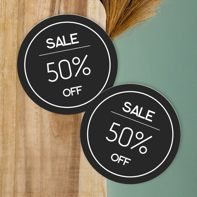 Étiquette de vente de promotion de magasin noir mi (Créateur téléchargé)