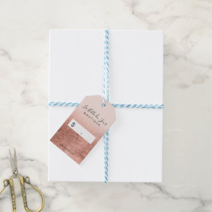 étiquette de vente rose gold moderne suspendue