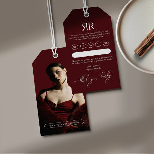 Étiquette de vêtements de produit photo moderne