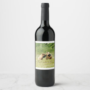 Étiquette de vin 3x2 pour oursons grizzlis