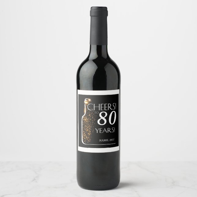 Étiquette de vin - à 80 ans ! (Devant)