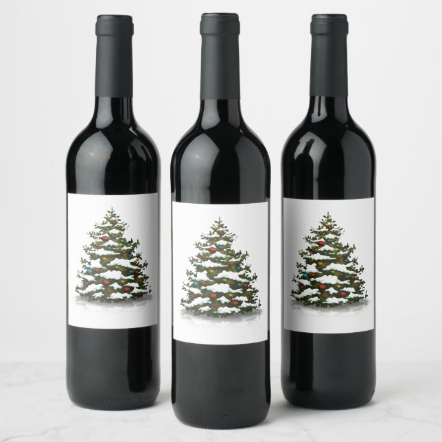 Étiquette DE VIN : ARBRE DE NOËL (Bouteilles)