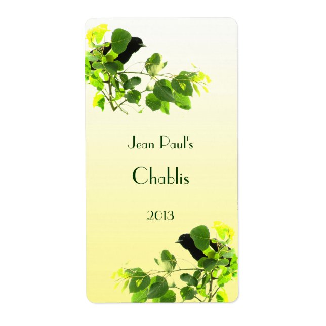 Étiquette de vin Blackbirds (Devant)