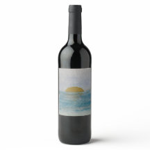 Étiquette de vin bleu de boisson personnalisée cou