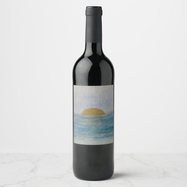 Étiquette de vin bleu de boisson personnalisée cou (Devant)