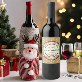 Étiquette de vin cadeau Père Noël Secret personnal