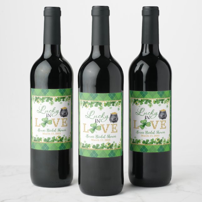 Étiquette de vin Chanceux en amour (Bouteilles)