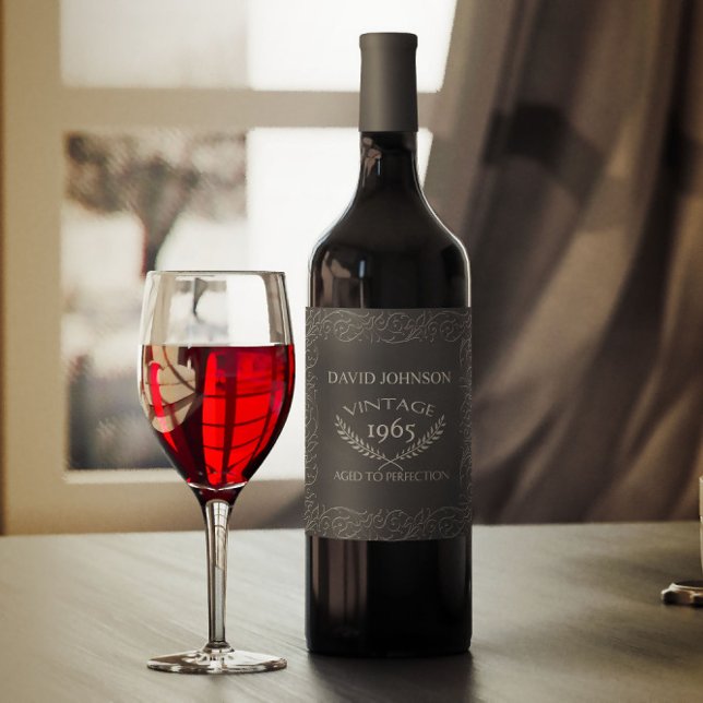 Étiquette de vin d'anniversaire - âge à la perfect (Créateur téléchargé)