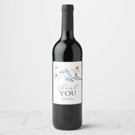 Étiquette de vin de Dragonfly rouge Merci