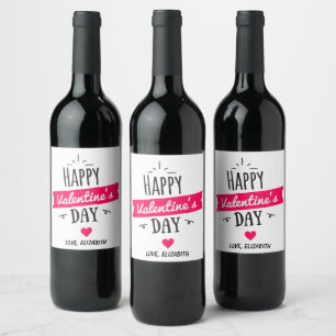 Étiquette de vin de la Saint-Valentin personnalisé