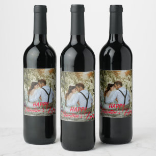 Étiquette de vin de la Saint-Valentin personnalisé