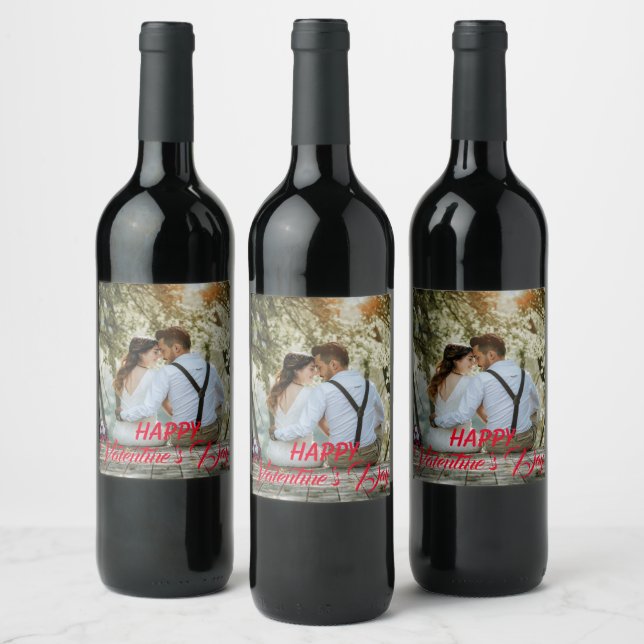 Étiquette de vin de la Saint-Valentin personnalisé (Bouteilles)