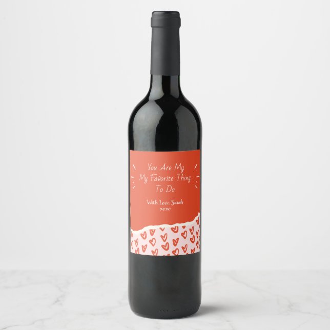 Étiquette de vin de la Saint-Valentin personnalisé (Devant)