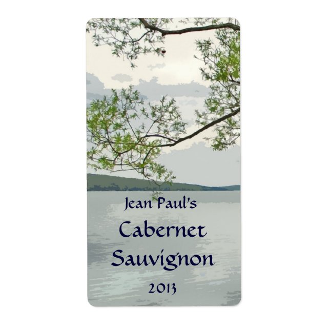 Étiquette de vin de lac et de saule (Devant)