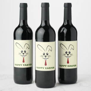 Étiquette de vin de lapin de Pâques