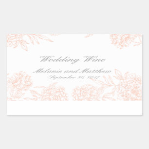 Étiquette de vin de mariage à la florale orange gr