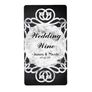 Étiquette de vin de mariage élégante avec cadre vi
