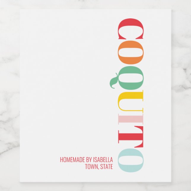 Étiquette de vin de Noël Coquito moderne (Étiquettes simples)