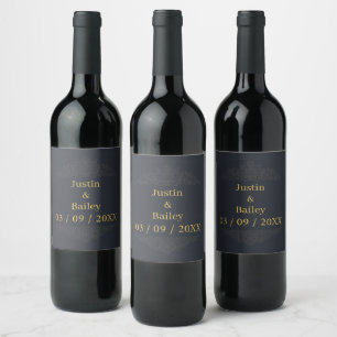 Étiquette de vin de nom Gold personnalisé