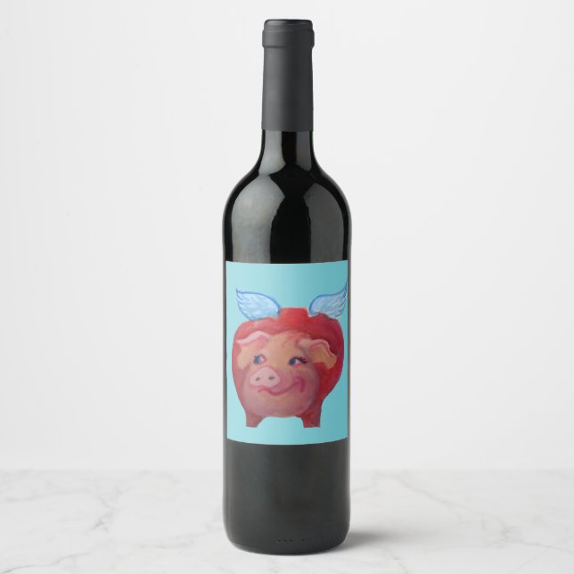 étiquette de vin de porc volant gras (Devant)