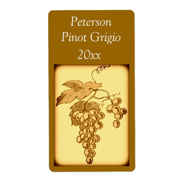 Étiquette de vin de raisins (Devant)