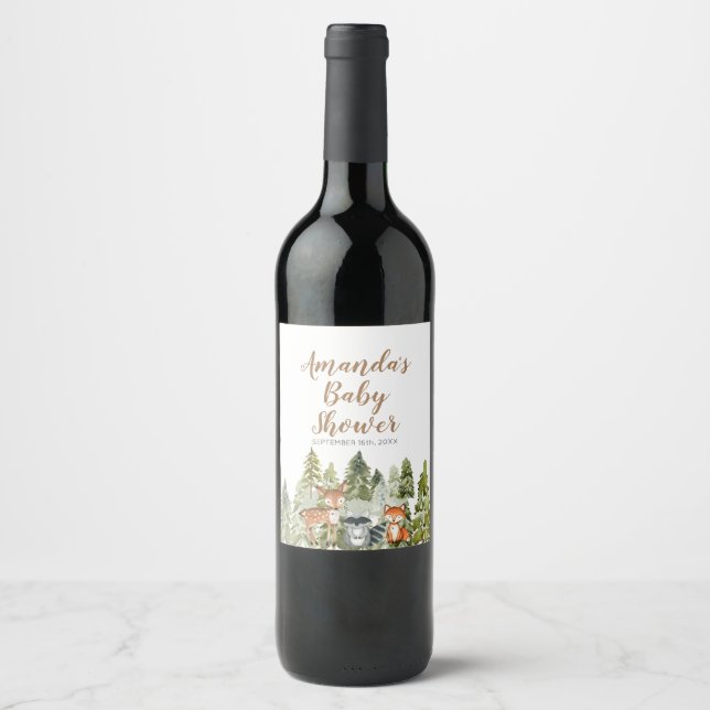 Étiquette de vin Douche de campeur Aventure d'anim (Devant)