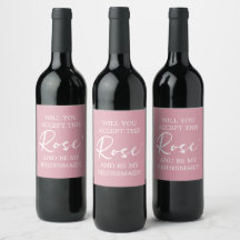 Étiquette de vin du Rose de la proposition Bridesm