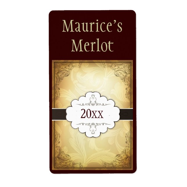 Étiquette de vin élégant (Devant)