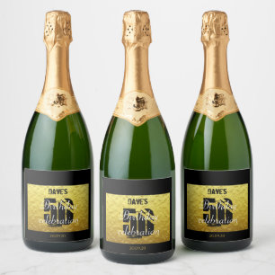 Étiquette de vin étincelant 50e anniversaire Gold 