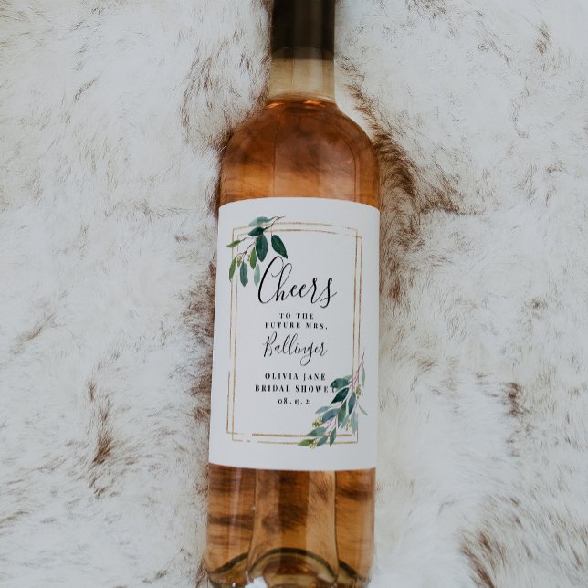 Étiquette de vin Eucalyptus Greenery (Créateur téléchargé)