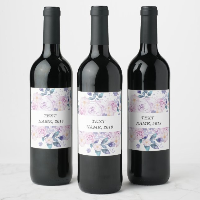 ÉTIQUETTE DE VIN - floral (Bouteilles)