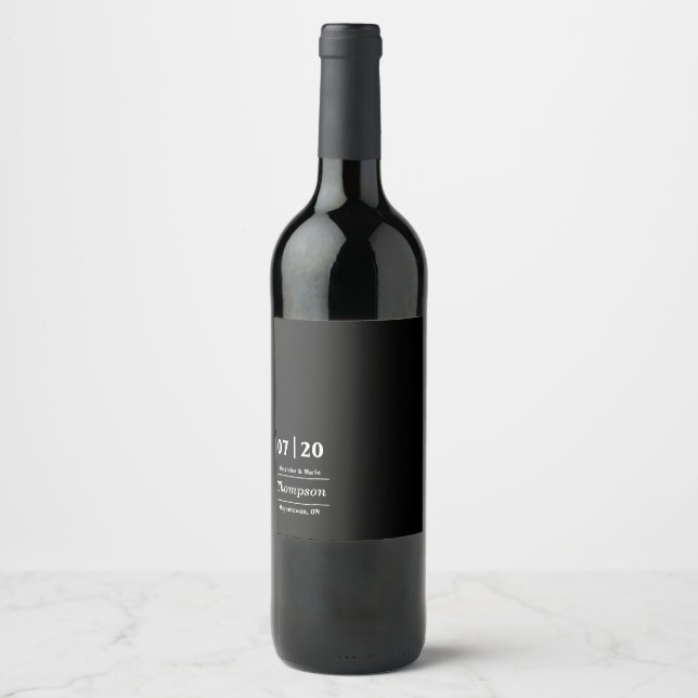 Étiquette de vin Mariage personnalisé (Devant)