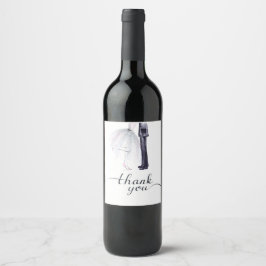 Étiquette de vin "Merci" pour la danse élégante de