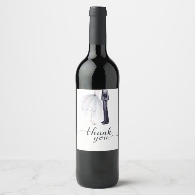 Étiquette de vin "Merci" pour la danse élégante de (Devant)