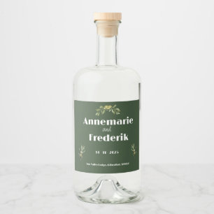 Étiquette de vin moderne Olive Green