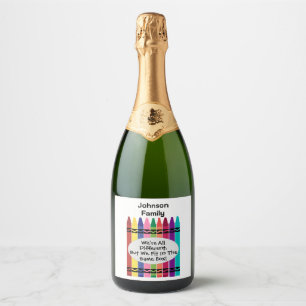 Étiquette de vin mousseux pour réunion de famille