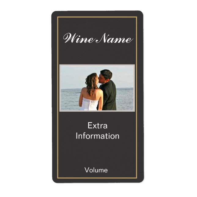 Étiquette de vin noir classique (Devant)