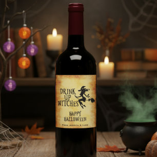 Étiquette de vin personnalisé Boire des sorcières 