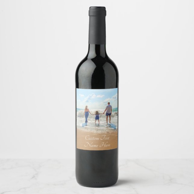 Étiquette de vin personnalisée avec vos photos et  (Devant)