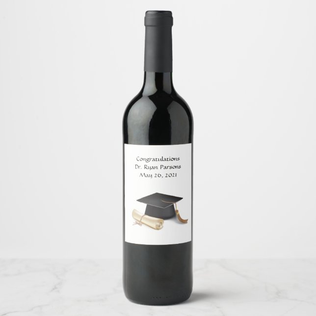 Étiquette de vin personnalisée pour diplômé (Devant)