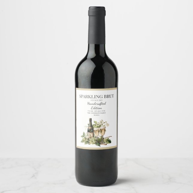 Étiquette de vin personnalisée pour le Nouvel An | (Devant)