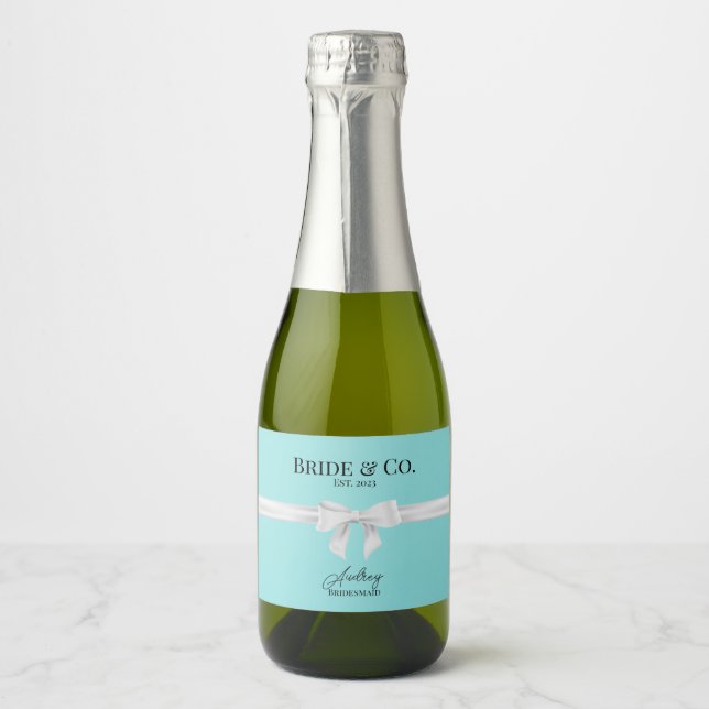 Étiquette de vin pétillant miniature pour demoisel (Devant)