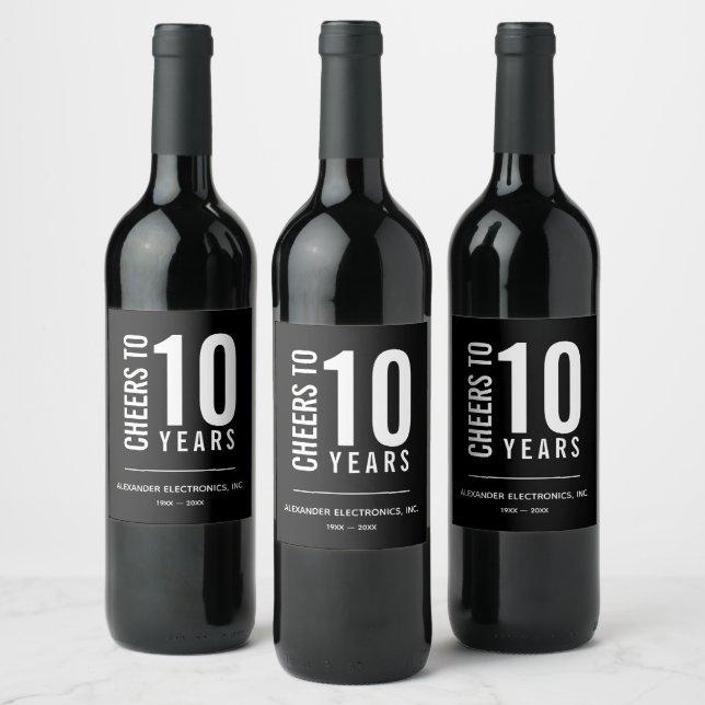 Étiquette de vin pour l'anniversaire d'affaires (Bouteilles)