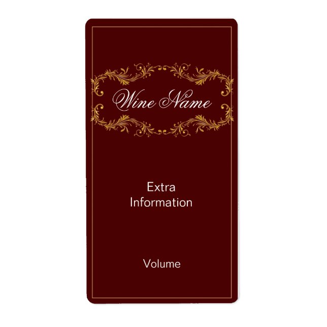 Étiquette de vin rouge classique (Devant)